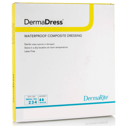DermaDress™ Composite Dressing 4 X 4 Inch Square Sterile Waterproof Film Backing (584146_BX)