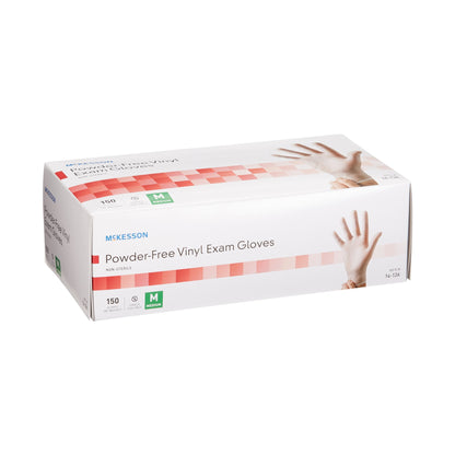 McKesson Exam Glove Medium NonSterile Vinyl Standard Cuff Length Smooth Clear Not Rated (832682_BX)
