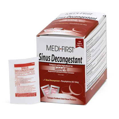 Medi-First® Sinus Relief 10 mg Strength Tablet 100 per Box (788102_CS)