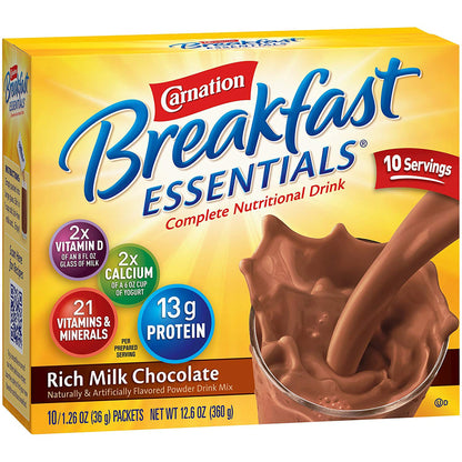 Carnation Breakfast Essentials® Oral Supplement Rich Milk Chocolate Flavor Powder 1.26 oz. Individual Packet (810729_EA)