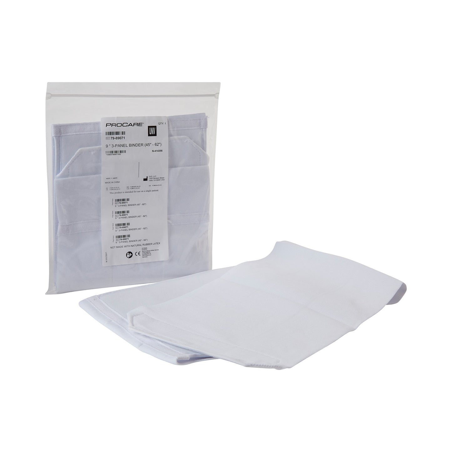 ProCare® Premium Abdominal Binder One Size Fits Most Hook and Loop Closure 45 to 62 Inch Waist Circumference 9 Inch Height Adult (302628_EA)