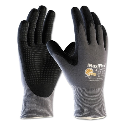PIP MaxiFlex® Endurance™ MicroFoam Grip/Micro Dot Palm Coated Gloves, Small, Black/Gray, Palm and Finger Coated (112-34-844S)