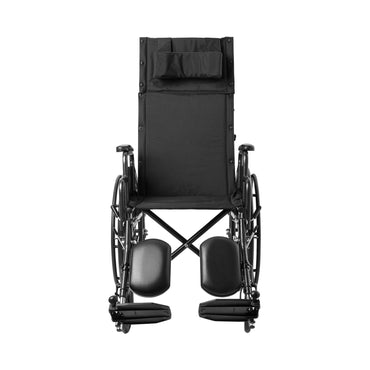 McKesson Reclining Wheelchair Desk Length Arm Swing-Away Elevating Legrest Black Upholstery 18 Inch Seat Width Adult 300 lbs. Weight Capacity (1065290_EA)