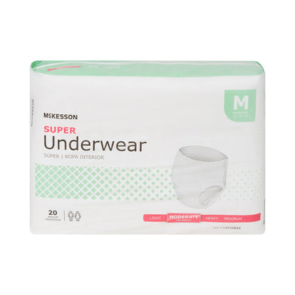 McKesson Unisex Adult Absorbent Underwear Pull On with Tear Away Seams Medium Disposable Moderate Absorbency (1123832_CS)