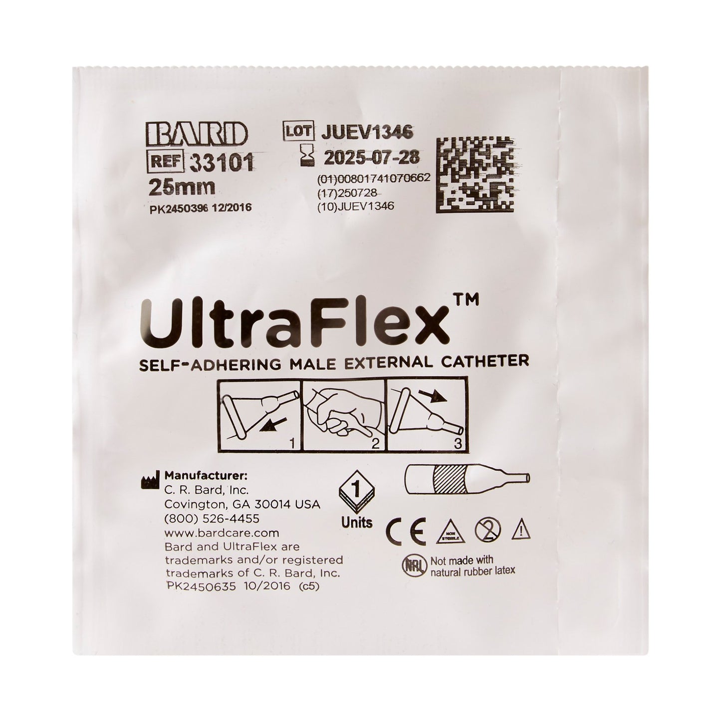 UltraFlex® Male External Catheter Self-Adhesive Seal Silicone Small (578102_BX)