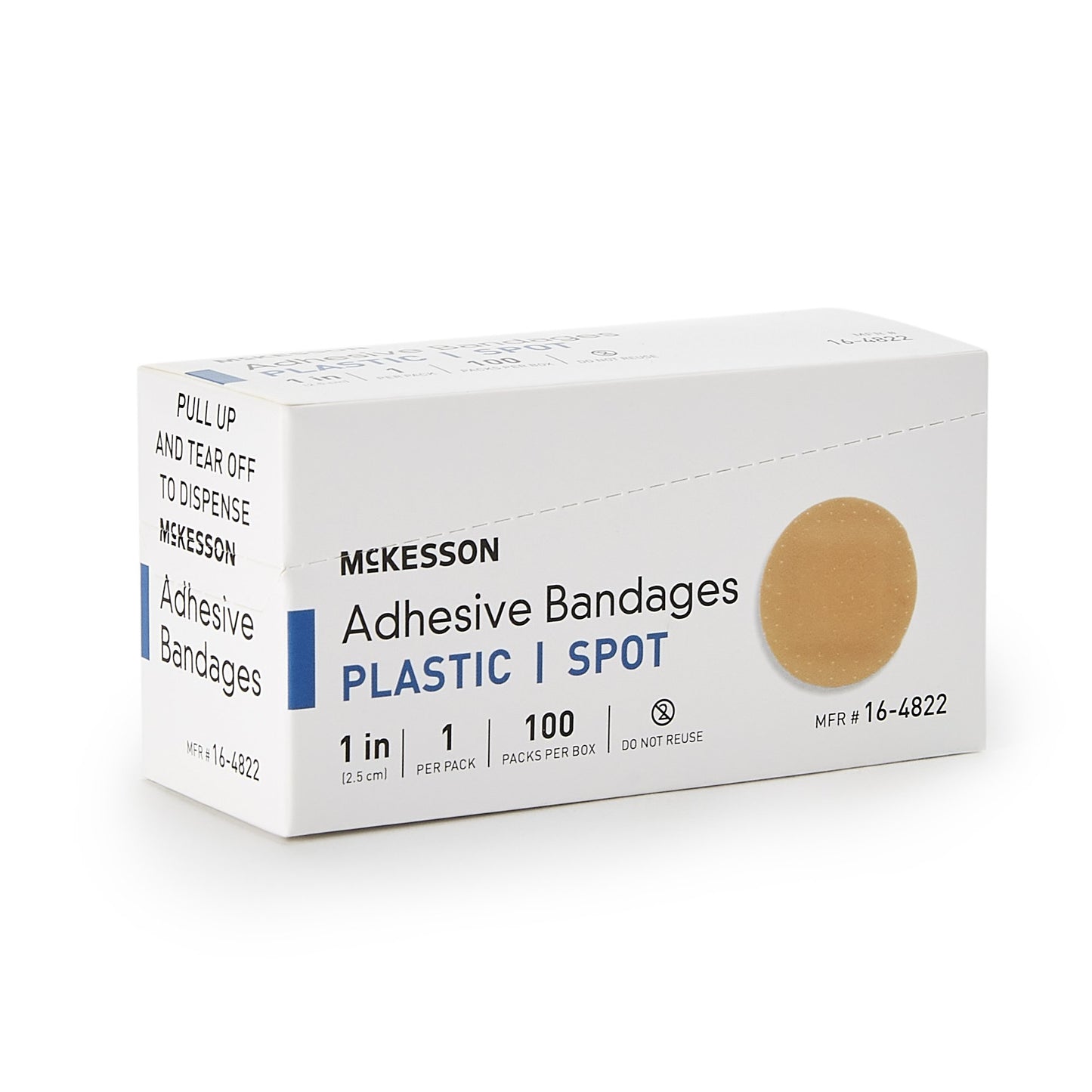 McKesson Adhesive Spot Bandage 1 Inch Plastic Round Tan Sterile (466877_BX)