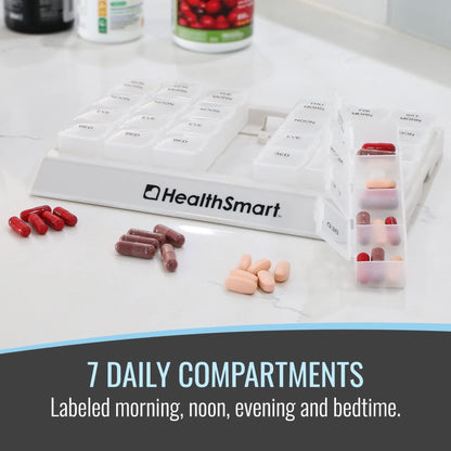 HealthSmart® Pill Organizer Large 7 Day 4 Dose (724874_EA)