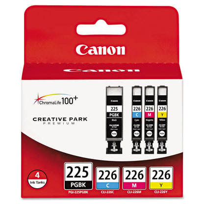 Canon® 4530B008AA (PGI-225, CLI-226) Ink, Cyan/Magenta/Pigment Black/Yellow, 4/Pack (CNM4530B008)