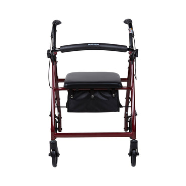 McKesson 4 Wheel Rollator Red Adjustable Height / Folding Aluminum Frame (1065263_EA)
