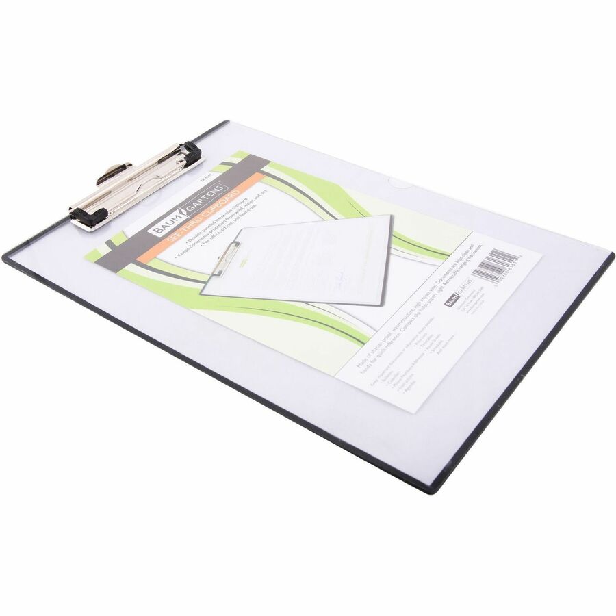 Baumgartens Quick Reference Clipboard, 0.5" Clip Capacity, Holds 8.5 x 11 Sheets, Clear (BAUTA1611)