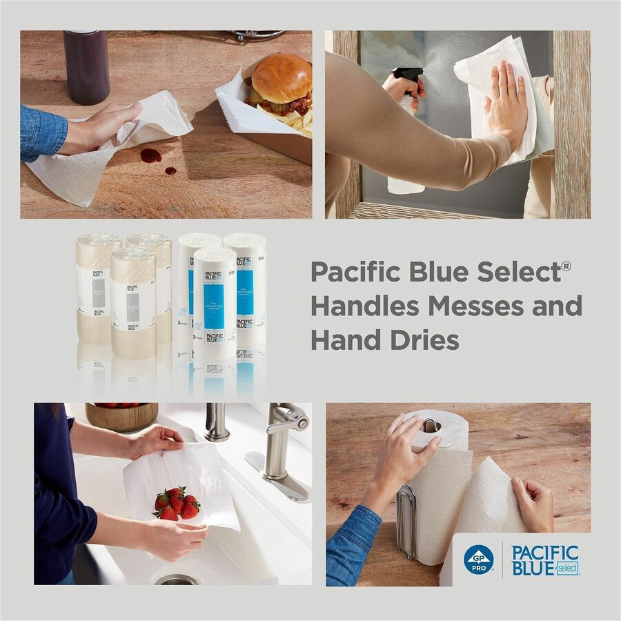 Pacific Blue Select Perforated Paper Towel Roll, 2 Ply, 8.80" x 11", 85 Sheets/Roll, White, 1 Roll (GPC27385)