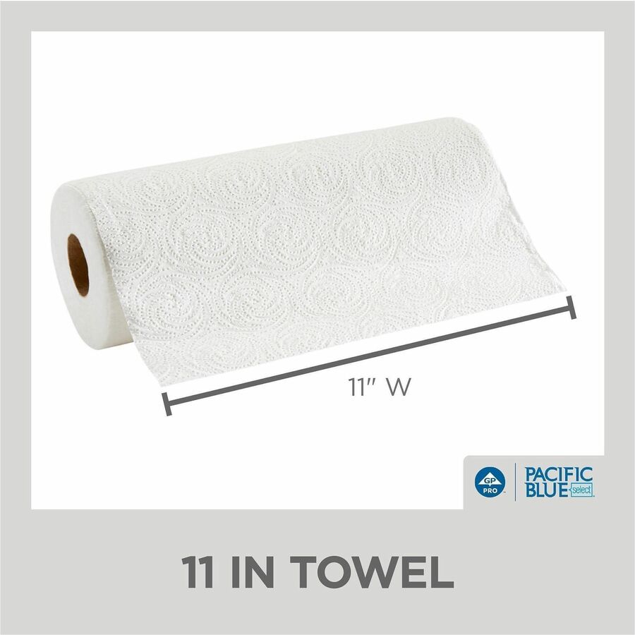 Pacific Blue Select Perforated Paper Towel Roll, 2 Ply, 8.80" x 11", 85 Sheets/Roll, White, 1 Roll (GPC27385)