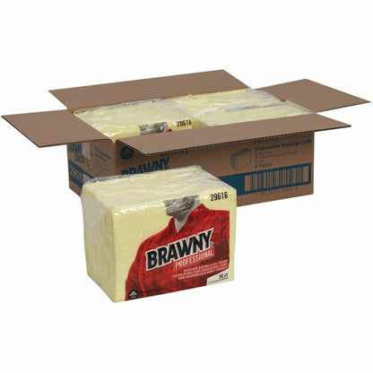 Brawny Professional Disposable Dusting Cloths, 24" x 17", Yellow, 50/Pack (GPC29616PK)