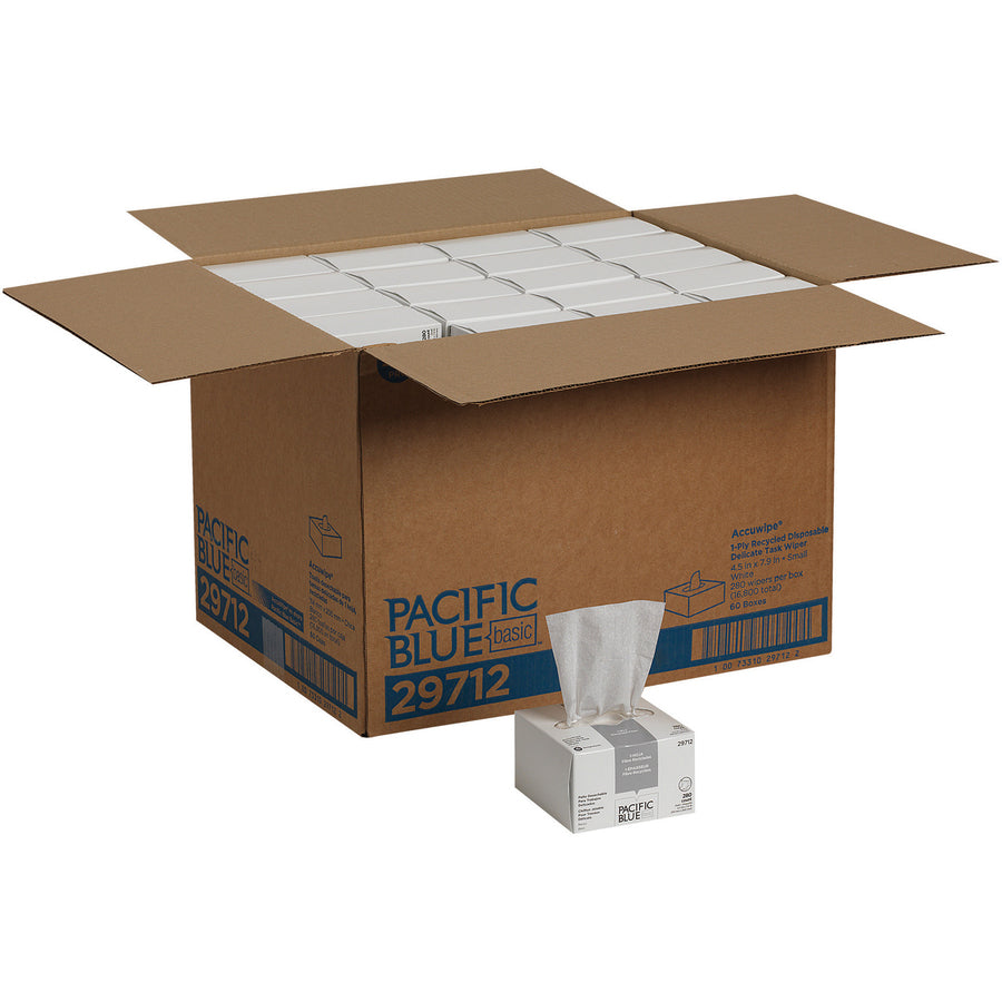 Pacific Blue Basic AccuWipe Recycled Disposable Delicate Task Wipers, 280/Box (GPC29712BX)