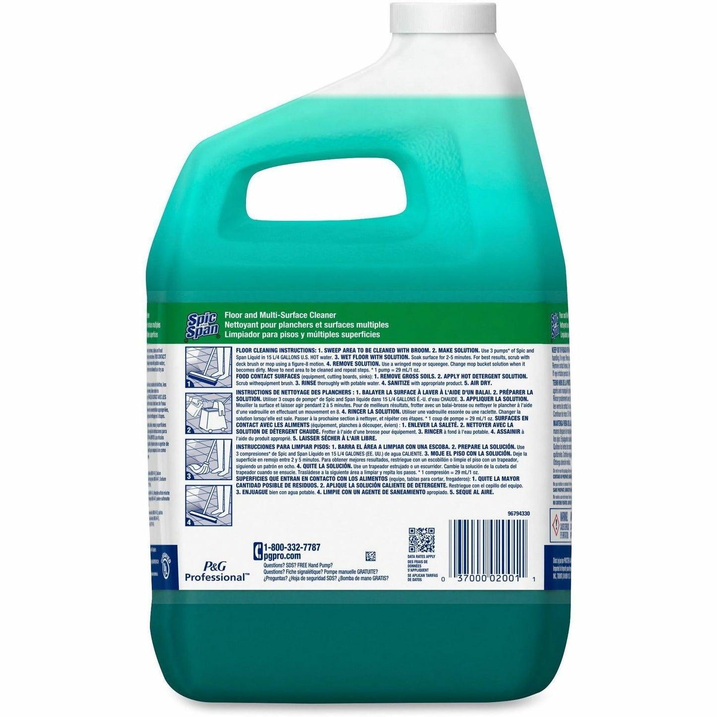 Spic and Span Floor and Multi-Surface Cleaner, Concentrate Liquid, 128 fl oz (PGC02001)