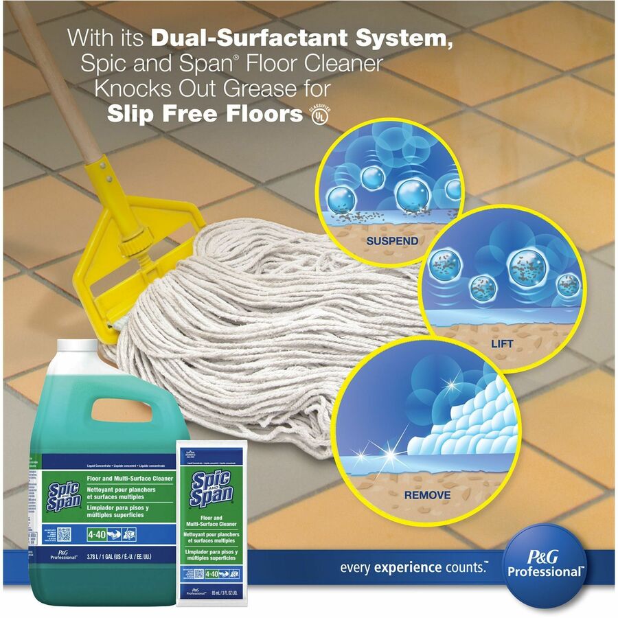 Spic and Span Floor and Multi-Surface Cleaner, Concentrate Liquid, 128 fl oz (PGC02001)