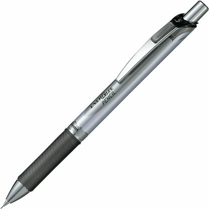 Pentel EnerGize Mechanical Pencil, 0.5 mm, HB (#2), Black Lead, Silver/Black Barrel, Dozen (PENPL75ADZ)