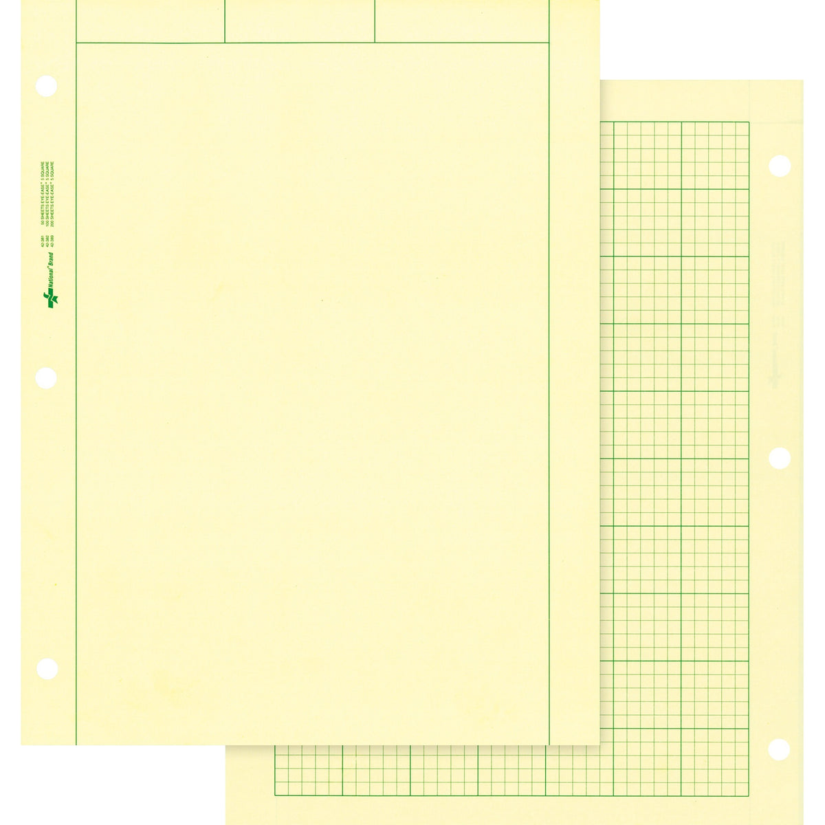 Rediform Computation Pads, 100 Sheets, Stapled/Glued, Letter, 8 1/2" x 11", Green (RED42382)