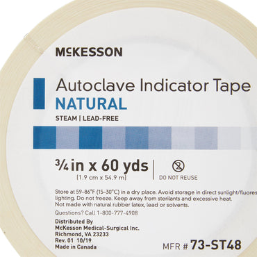 McKesson Steam Indicator Tape 3/4 Inch X 60 Yard Steam (524901_CS)