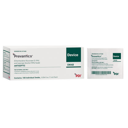 Prevantics® Device Swab 3.15% / 70% Strength CHG (Chlorhexidine Gluconate) / Isopropyl Alcohol Individual Packet NonSterile (959981_EA)