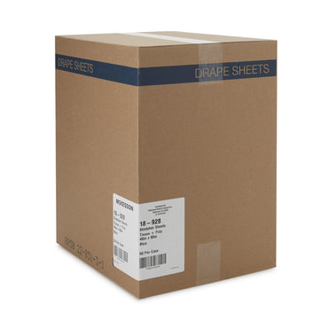 McKesson Stretcher Sheet Flat 40 W X 90 L Inch Blue 50% Cellulose Tissue / 50% Polyethylene Film Disposable (222919_CS)