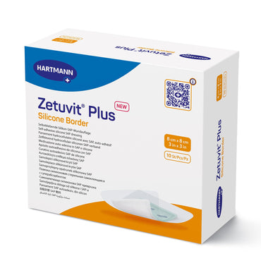 Zetuvit® Plus Silicone Border Super Absorbent Dressing Silicone Adhesive 3 X 3 Inch Square (1235836_BX)