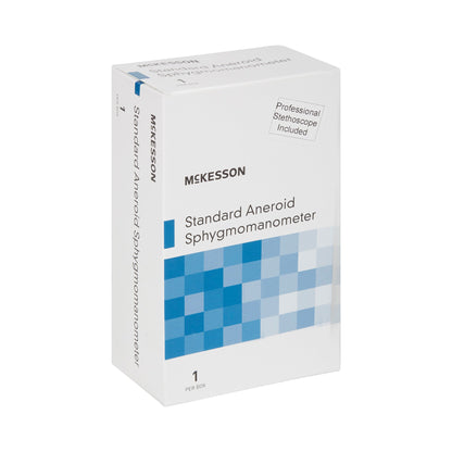 McKesson Brand Reusable Aneroid / Stethoscope Set 23 to 33 cm Adult Cuff Single Head General Exam Stethoscope Pocket Aneroid (1067632_CS)
