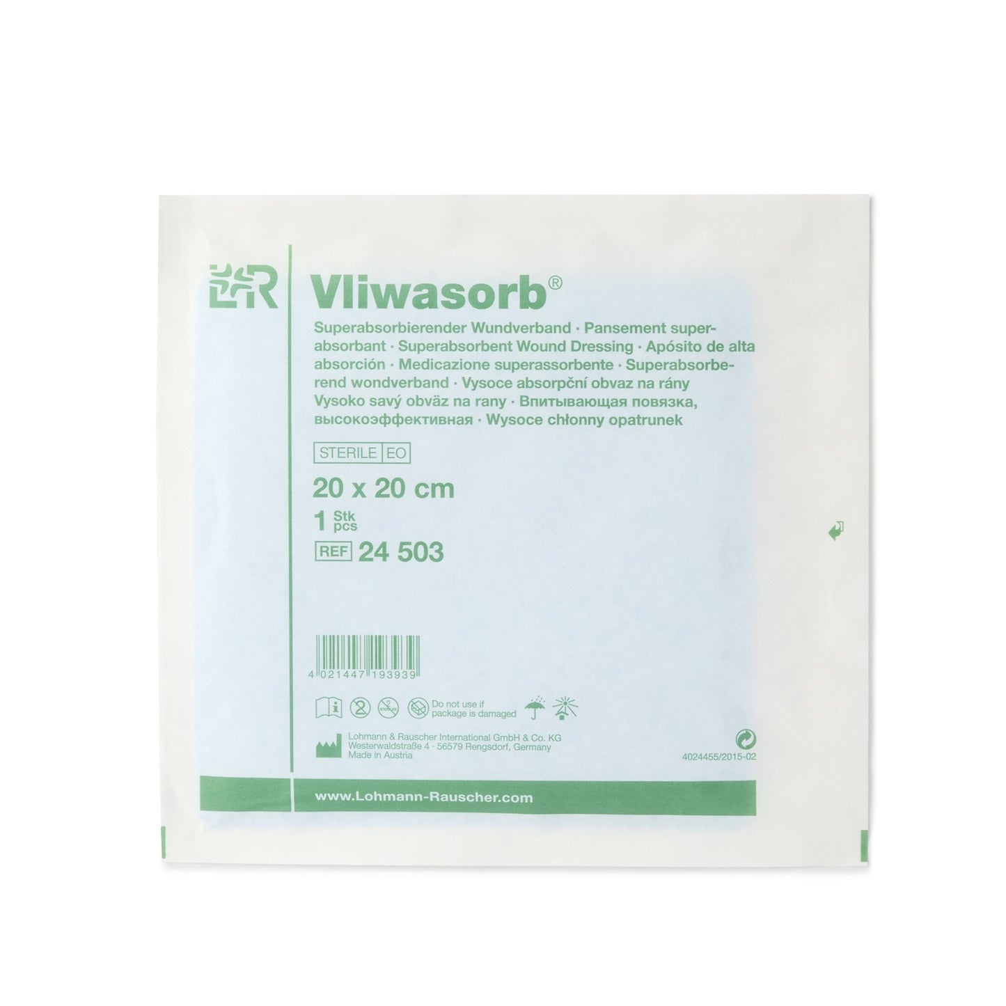 Vliwasorb® Super Absorbent Dressing 8 X 8 Inch Square (1117493_BX)