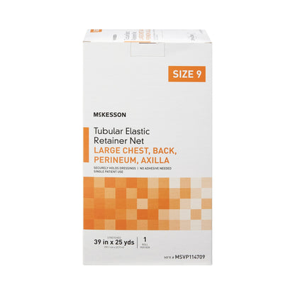 McKesson Elastic Net Retainer Dressing Tubular Elastic 39 Inch X 25 Yard (99.1 cm X 22.9 m) Size 9 White Large Chest / Back / Perineum / Axilla NonSterile (1113353_BX)