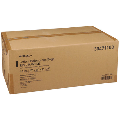 McKesson Patient Belongings Bag 4 X 20 X 20 Inch Polyethylene Snap Closure White (447757_CS)