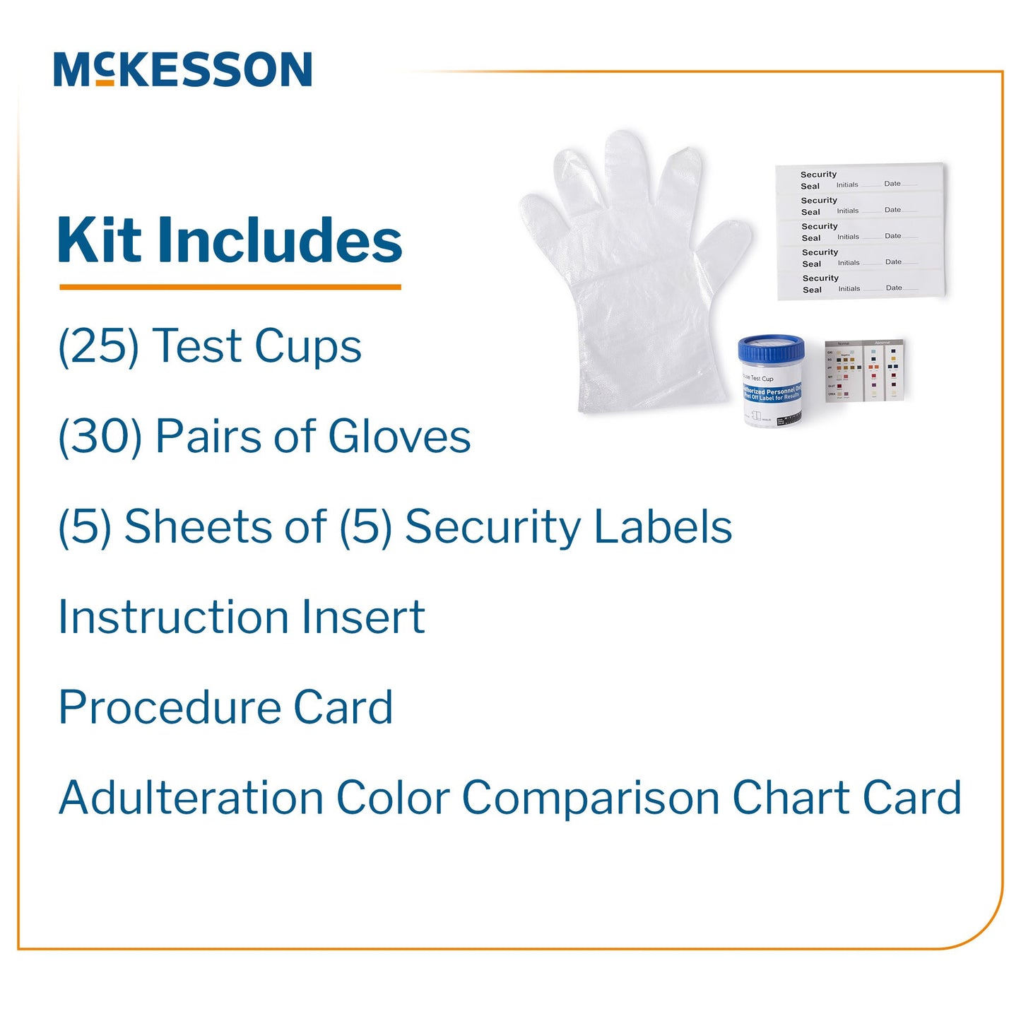 McKesson Drugs of Abuse Test Kit AMP, BUP, BZO, COC, mAMP/MET, MDMA, MTD, MOP300, OXY, THC (OX, pH, SG) 25 Tests CLIA Waived (1101531_CS)