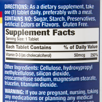 Geri-Care® Vitamin Supplement Vitamin D3 1,000 IU Strength Tablet 100 per Bottle (866980_CS)