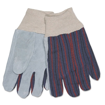 MCR Safety Split Shoulder Clute Pattern Gloves, Large, Gray/Blue Gray with Red/Blue Stripes (127-1040)