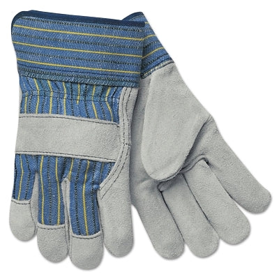 MCR Safety Select Split Cow Gloves, Small, Gray/White (127-1400S)