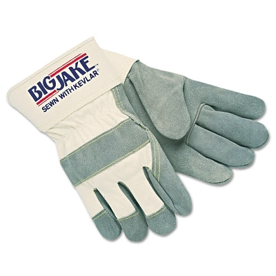 MCR Safety Big Jake® Premium A+ Side Split Leather Work Gloves, 1700, Canvas/Jersey Lining, Single Palm, 2.75 in Cuff, 2.75 in Cuff, Sm (127-1700S)