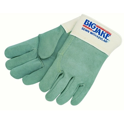 MCR Safety Big Jake® Premium A+ Side Split Leather Work Gloves, 1717, Canvas/Jersey Lining, Full Back, 4.5 in Cuff, XL (127-1717)