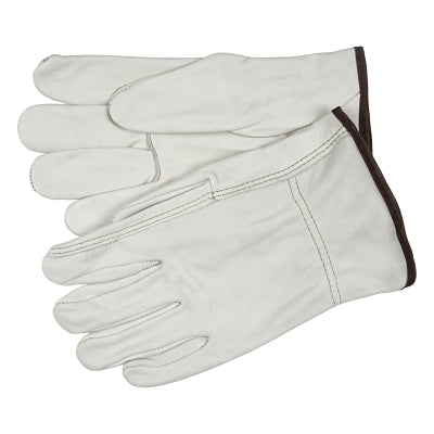 MCR Safety Industry Grade Unlined Grain Cow Leather Driver Gloves, Small, Beige (127-3203S)