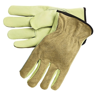 Memphis Glove Unlined Drivers Gloves, Split Back/Cowhide, X-Large, Keystone Thumb, Beige/Brown (127-3205XL)