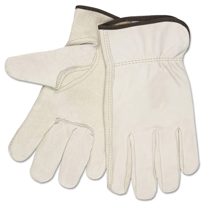 Memphis Glove Economy Leather Drivers Gloves, Gunn Cut, Keystone Thumb, Large, Cream, 12 Pairs (127-3211L)