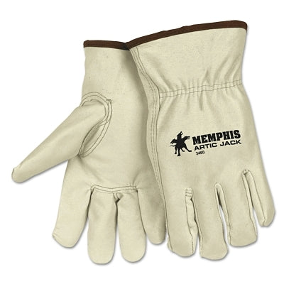 MCR Safety Artic Jack Gloves, Pigskin/Thermosock, X-Large, Beige/Blue (127-3460XL)