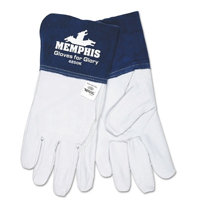 MCR Safety Blue Beast Leather Welding Gloves, With CutPro®, Small, Blue/White, 4.5 in cuff (127-4850KS)