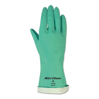 MCR Safety Unsupported Nitrile Gloves, Straight; Gauntlet Cuff, Flocked Lined, Size 8 (127-5338S)
