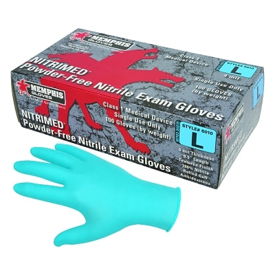 MCR Safety NitriShield® Powder Free Disposable Gloves, Premium Medical Grade, Textured Grip, 4.5 mil, Small, Blue (127-6010S)