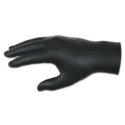 MCR Safety Nitrile Disposable Gloves, NitriShield Stealth™, Rolled Cuff, Unlined, X-Large, Black, 3 mil Thick (127-6060XL)