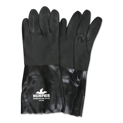 MCR Safety DOUBLE-DIPPED PVC BLACK GLOVES ROUGH FINIS (127-6300S)