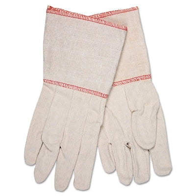 MCR Safety Cotton Canvas Gloves, Large, Natural, Plasticized Gauntlet Cuff (127-8200G)