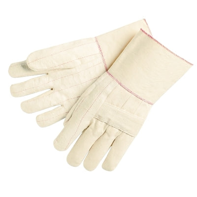 MCR Safety Hot Mill Gloves, Large, Natural, 32 oz Cotton, Burlap Liner, Gauntlet Cuff (127-9132G)