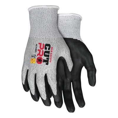 MCR Safety CutPro® 92743BP 13-ga HyperMax® Bi-Polymer Coated Gloves, Large, Salt-and-Pepper/Black (127-92743BPL)