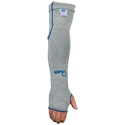 MCR Safety Dyneema Sleeves with Thumbhole, 7 Gauge Dyneema, 18 in Long, Gray/Blue, (127-9318D7T)