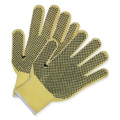 MCR Safety CutPro® DuPont™ Kevlar® Work Gloves, Regular Weight, Large, 7-Gauge, Yellow/Black PVC Dots (127-9363L)